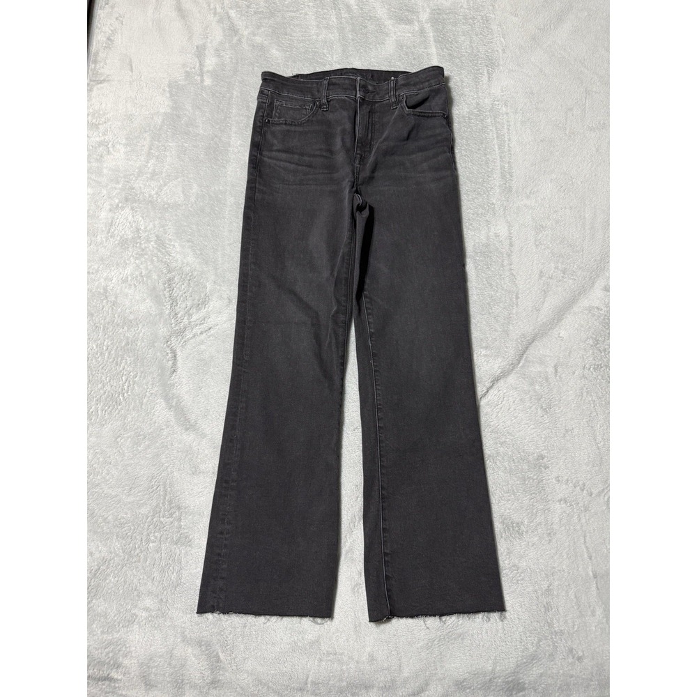 American Eagle Kick Boot‎ Crop Black Jeans Women's 4 Long Raw Hem 28x27.5
